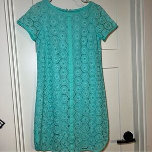 Adrianna Papell Women's Aqua Blue Shift Dress Size 4